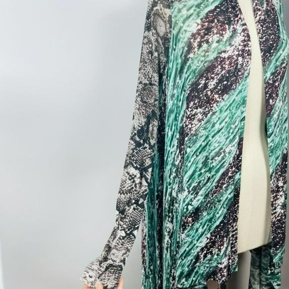 BCBGMaxazria Modal Floating Cardigan w/ Snakeskin Print Sleeves Size Small - Picture 7 of 11